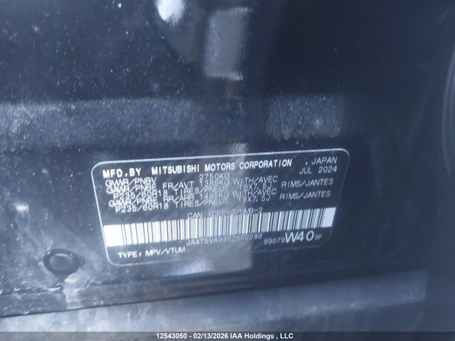 Aukcja sprzedaży 2025 Mitsubishi Outlander Phev Le/se/sel, vin: JA4T5VA93SZ602280, numer aukcji: 12543050
