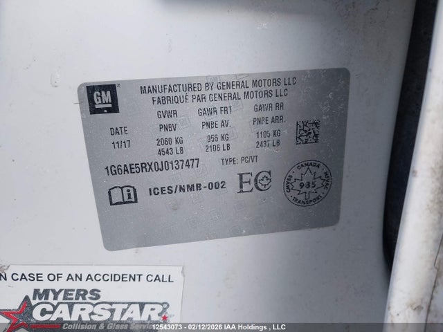Cadillac Ats Turbo Base 2018 1G6AE5RX0J0137477 Image 9