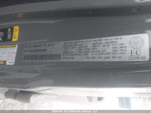 1C4HJXEG0PW542365 Jeep Wrangler Sahara