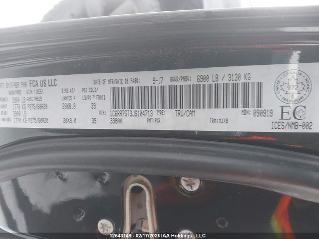 1C6RR7GT3JS104713 RAM 1500 Slt