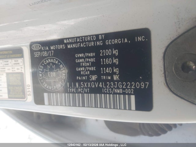 5XXGV4L23JG222097 KIA Optima