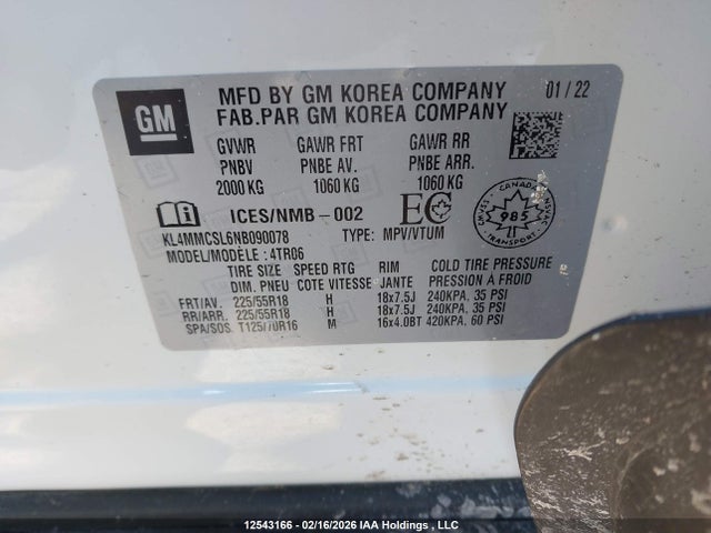 Продажа на аукционе авто 2022 Buick Encore Gx Awd Preferred, vin: KL4MMCSL6NB090078, номер лота: 12543166