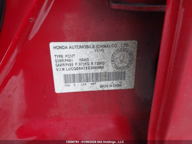 LUCGE8H7XE3003960 Honda Fit Sport
