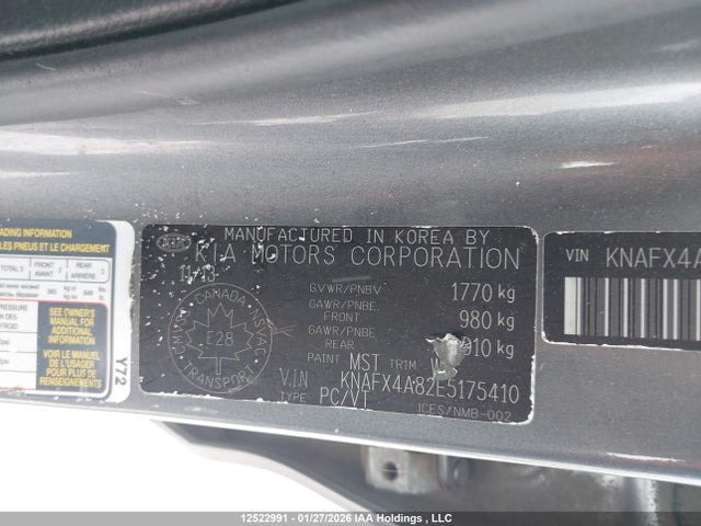 KNAFX4A82E5175410 KIA Forte 2.0l Ex/2.0l Sx