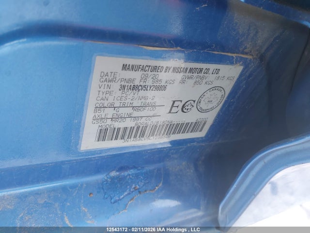 3N1AB8CV5LY298806 Nissan SENTRA SV