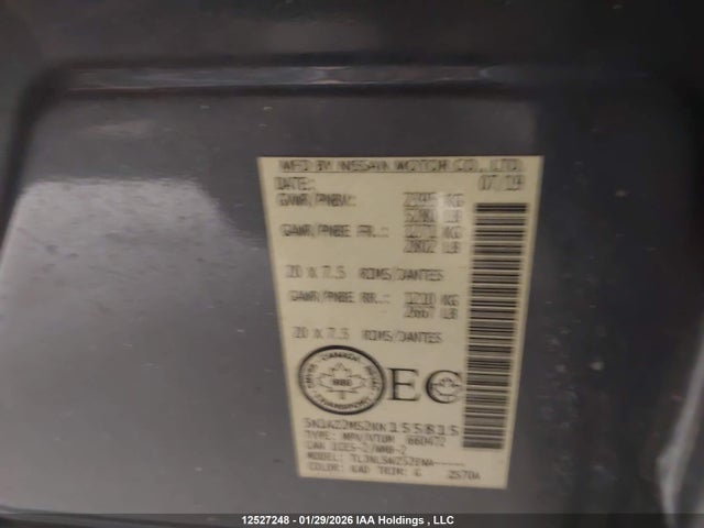 5N1AZ2MS2KN155815 Nissan Murano Platinum/sl/sv