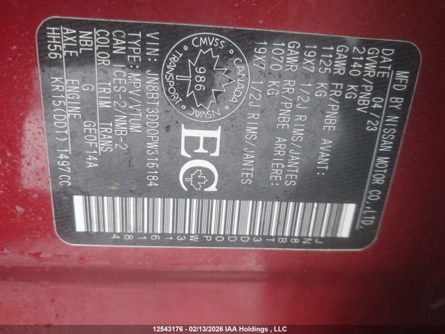 JN8BT3DD0PW316184 Nissan Rogue Platinum