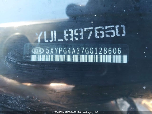 5XYPG4A37GG128606 KIA Sorento 2.4l Lx