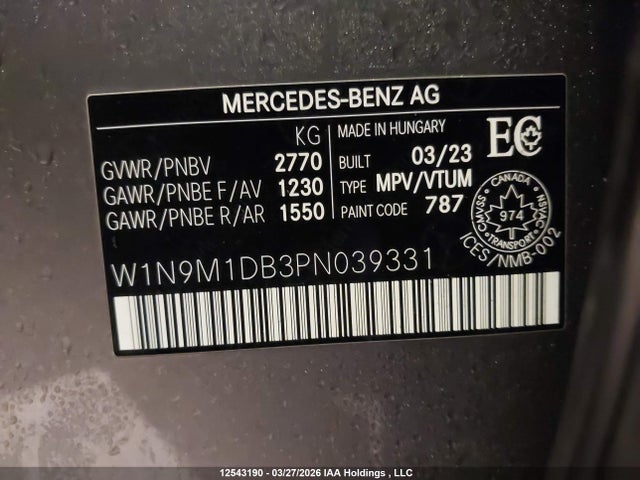 W1N9M1DB3PN039331 Mercedes-Benz Eqb 350 4matic