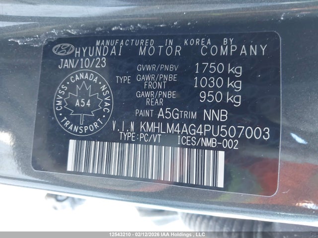 Продаж на аукціоні авто 2023 Hyundai Elantra, vin: KMHLM4AG4PU507003, номер лоту: 12543210