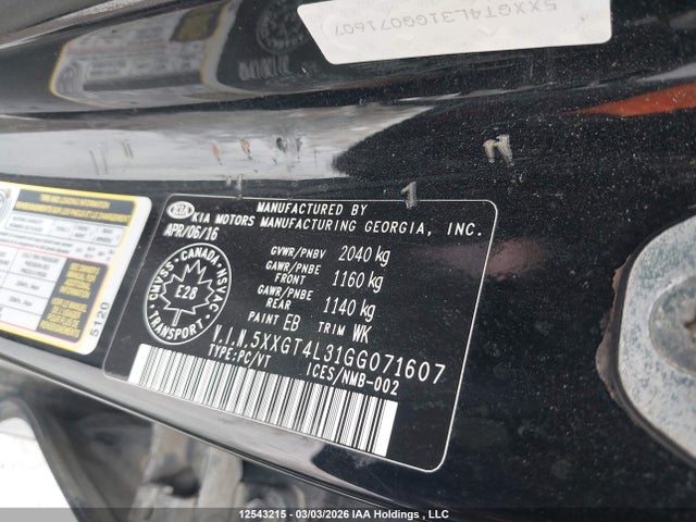 5XXGT4L31GG071607 KIA Optima Lx