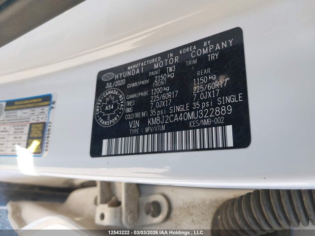 KM8J2CA40MU322889 Hyundai Tucson Essential Awd