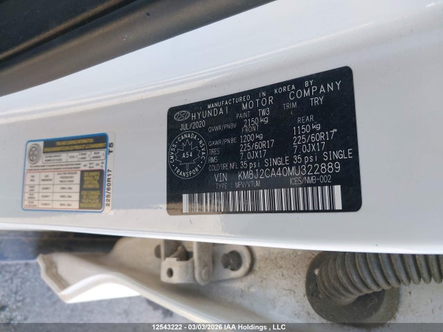 KM8J2CA40MU322889 Hyundai Tucson Essential Awd