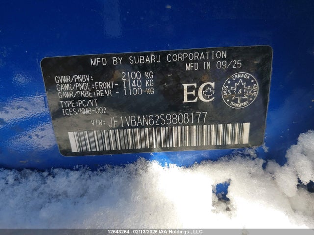 JF1VBAN62S9808177 Subaru Wrx Limited