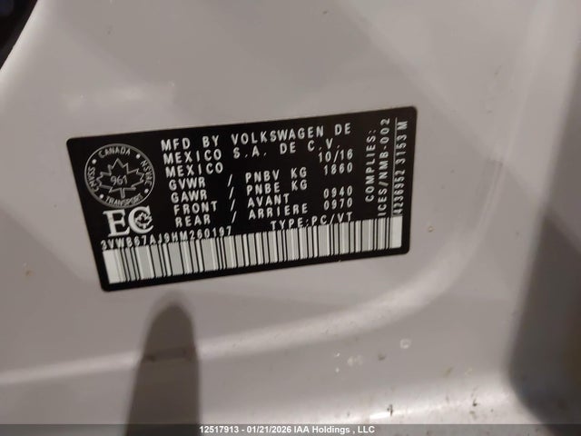 3VWB67AJ9HM260197 Volkswagen Jetta Wolfsburg Edition