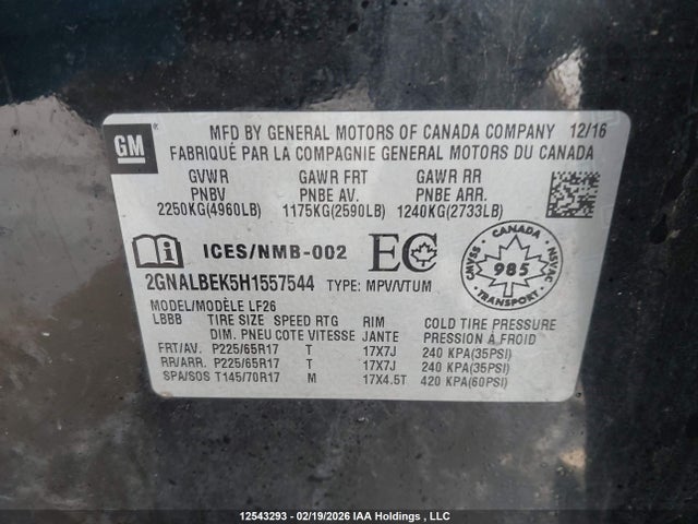 Chevrolet EQUINOX LS 2017 2GNALBEK5H1557544 Image 9