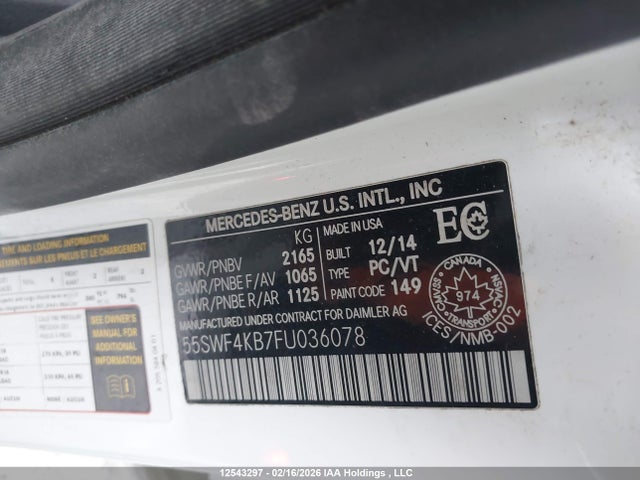 55SWF4KB7FU036078 Mercedes-Benz C 300 4matic