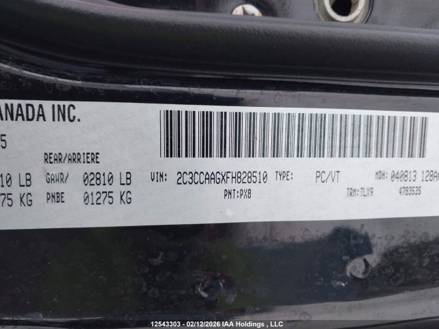 2C3CCAAGXFH828510 Chrysler 300 Limited