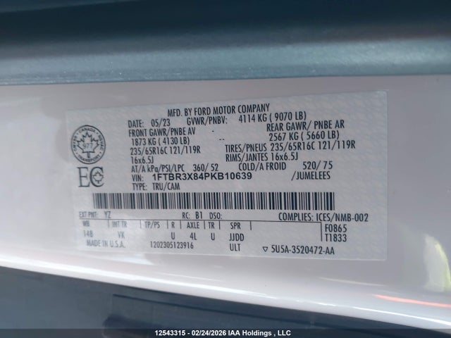 1FTBR3X84PKB10639 Ford Transit-250 Cargo