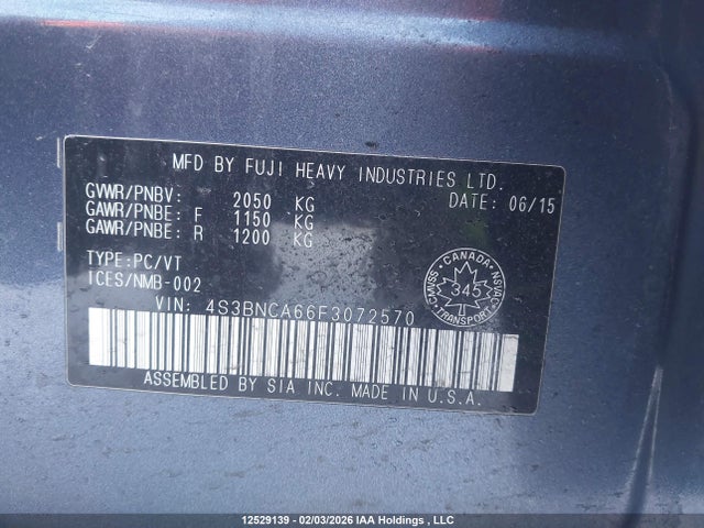 4S3BNCA66F3072570 Subaru Legacy 2.5i