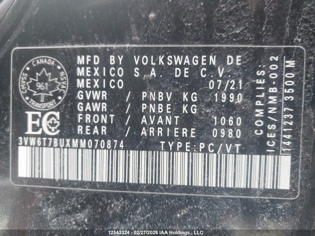 3VW6T7BUXMM070874 Volkswagen JETTA GLI