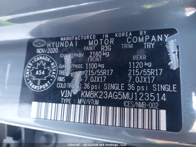 KM8K23AG5MU123514 Hyundai Kona Electric Preferred
