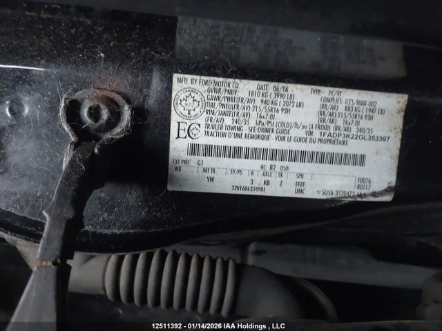 Ford FOCUS SE 2016 1FADP3K22GL353397 Image 9