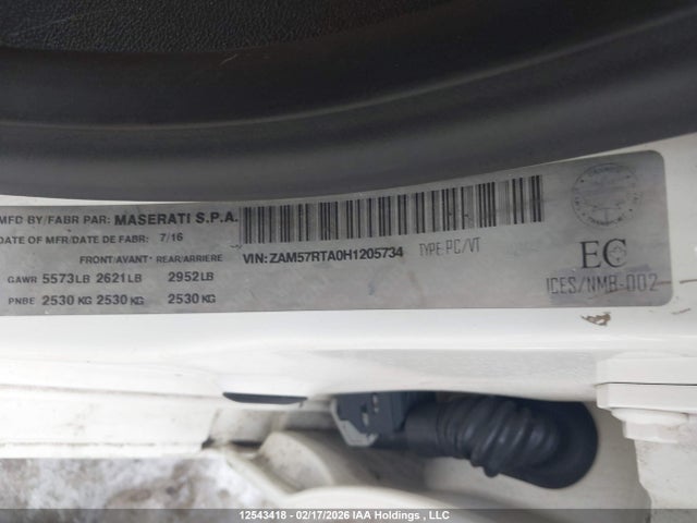 ZAM57RTA0H1205734 Maserati Ghibli S Q4