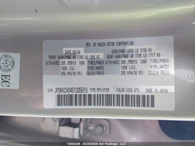 JM3KKCHD4S1205918 Mazda Cx-90 Premium Sport