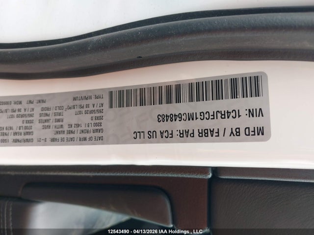 1C4RJFCG1MC648483 Jeep Grand Cherokee