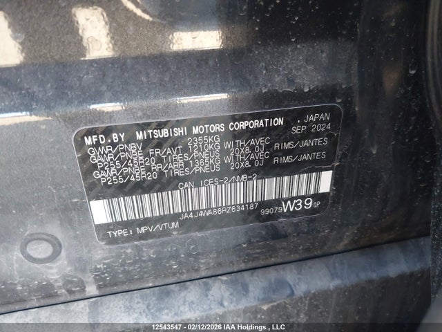 JA4J4WA86RZ634187 Mitsubishi Outlander Gt/gt Noir/gt Premium