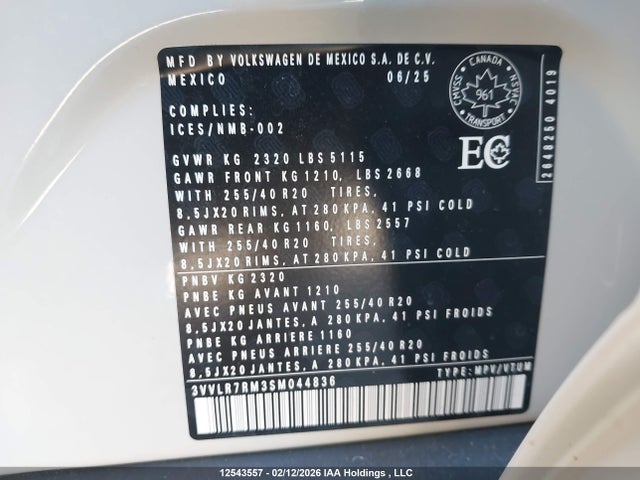 3VVLR7RM3SM044836 Volkswagen Tiguan Highline R-line