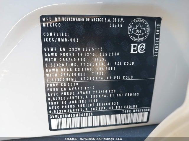 3VVLR7RM3SM044836 Volkswagen Tiguan Highline R-line