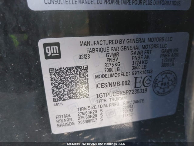 1GTPUCEK5PZ235319 GMC Sierra 1500 Elevation