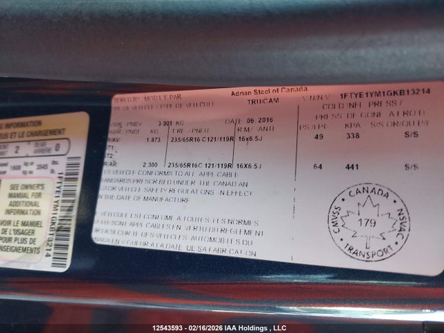 1FTYE1YM1GKB13214 Ford Transit-150