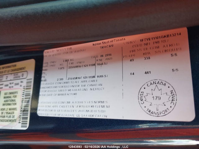 1FTYE1YM1GKB13214 Ford Transit-150