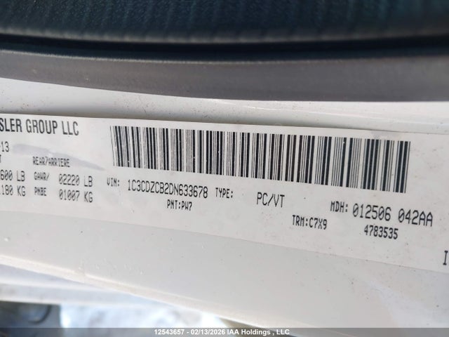 2013 Dodge Avenger Sxt მანქანა იყიდება აუქციონზე, vin: 1C3CDZCB2DN633678, აუქციონის ნომერი: 12543657