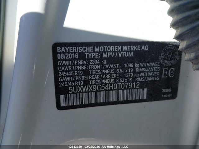 5UXWX9C54H0T07912 BMW X3 Xdrive28i