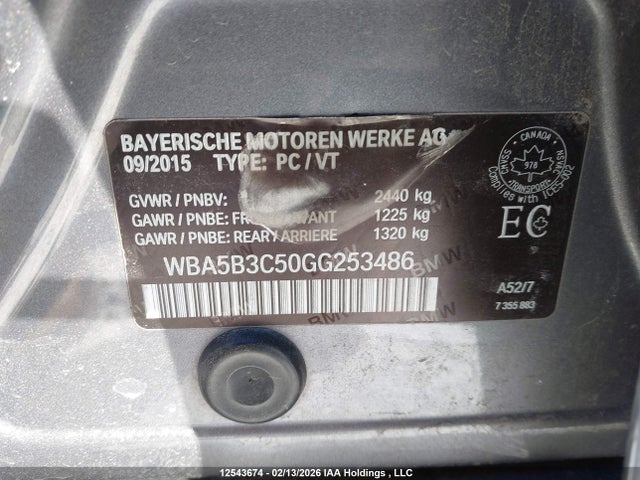 BMW 535i Xdrive 2016 WBA5B3C50GG253486 Image 9