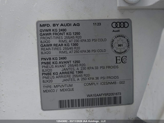 WA1EAAFY5R2051673 Audi Q5 Premium Plus 45