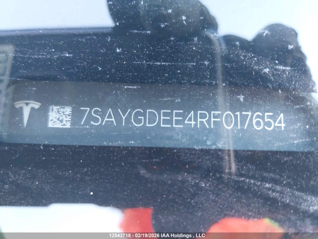 Продажа на аукционе авто 2024 Tesla Model Y, vin: 7SAYGDEE4RF017654, номер лота: 12543718