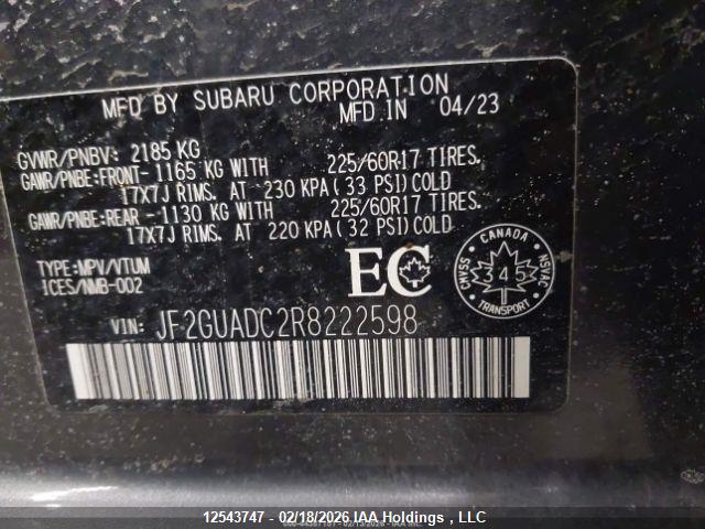 12543747 :رقم المزاد ، JF2GUADC2R8222598 vin ، 2024 Subaru Crosstrek Premium مزاد بيع