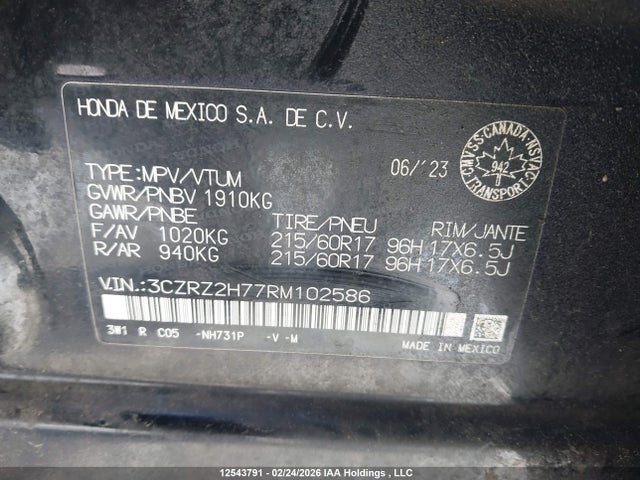 Honda Hr-v Exl 2024 3CZRZ2H77RM102586 Image 9