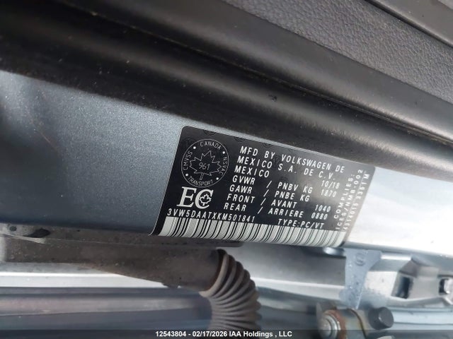 3VW5DAATXKM501841 Volkswagen Beetle S/final Edition Se/final Edition Sel/se