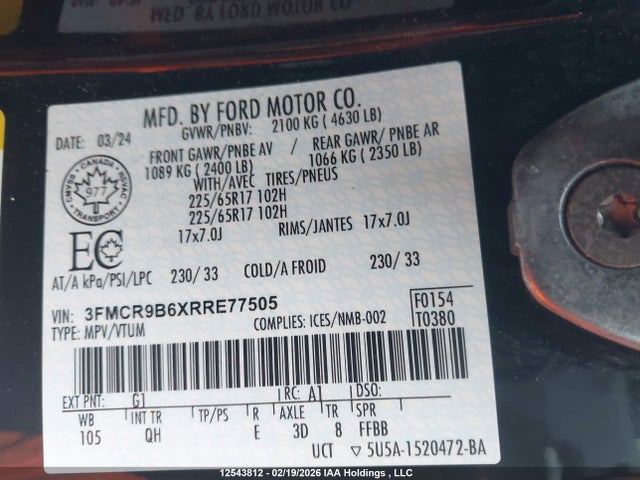 3FMCR9B6XRRE77505 Ford Bronco Sport Big Bend
