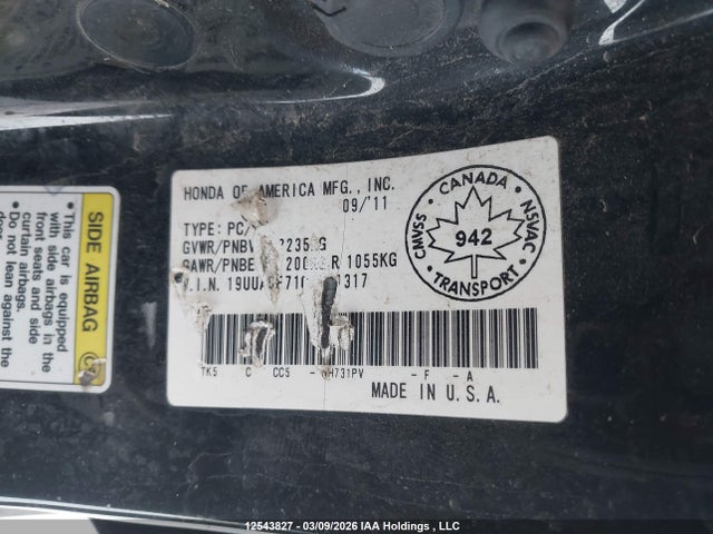 Продажа на аукционе авто 2012 Acura Tl, vin: 19UUA9F71CA801317, номер лота: 12543827