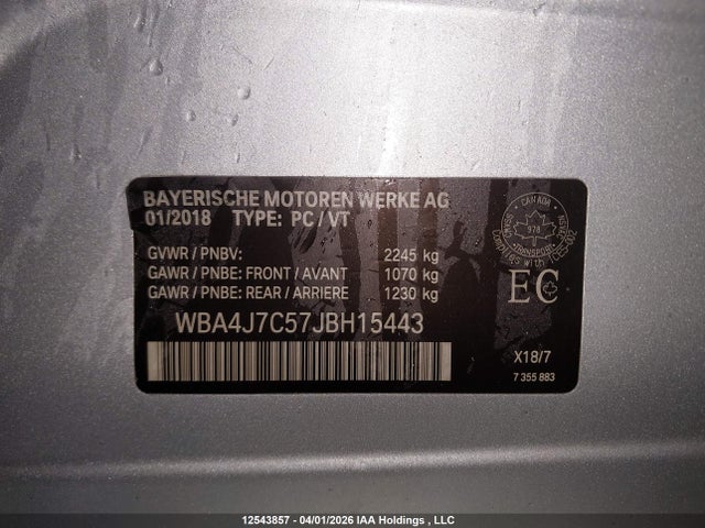 WBA4J7C57JBH15443 BMW 440xi Gran Coupe
