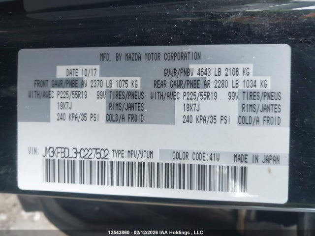 JM3KFBDL3H0227502 Mazda Cx-5 Grand Touring