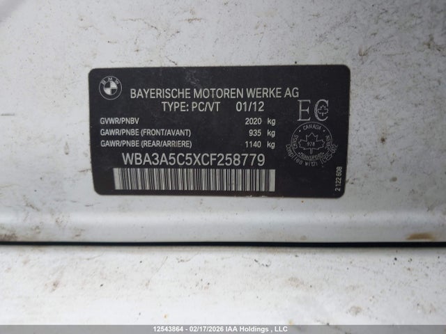 Продаж на аукціоні авто 2012 Bmw 328 I, vin: WBA3A5C5XCF258779, номер лоту: 12543864