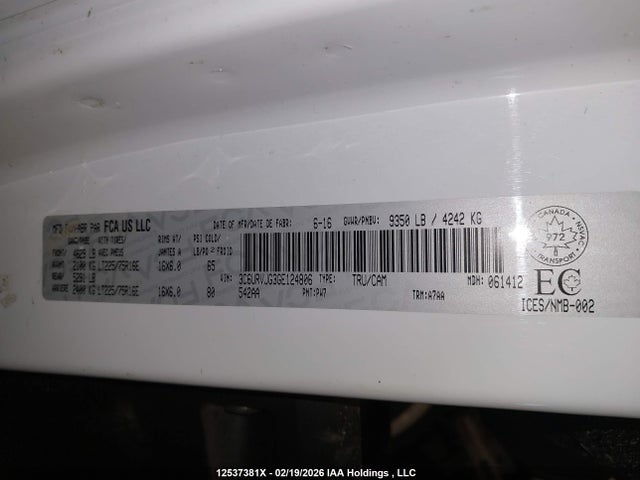 3C6URVJG3GE124806 RAM Promaster 3500 High Roof